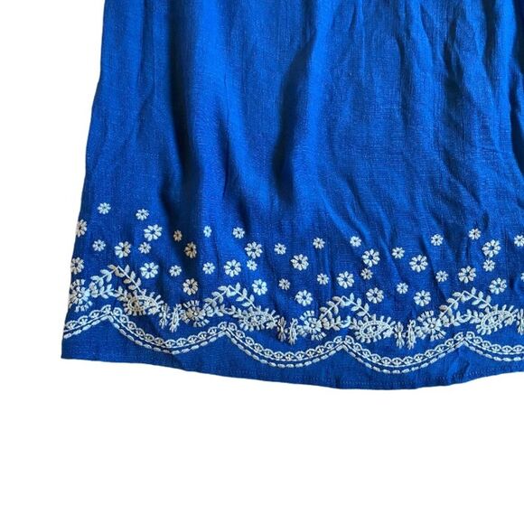 NWT THML Vittoria Embroidered Sleeveless Dress Lined Size S Cobalt Blue Scallop - Picture 7 of 12